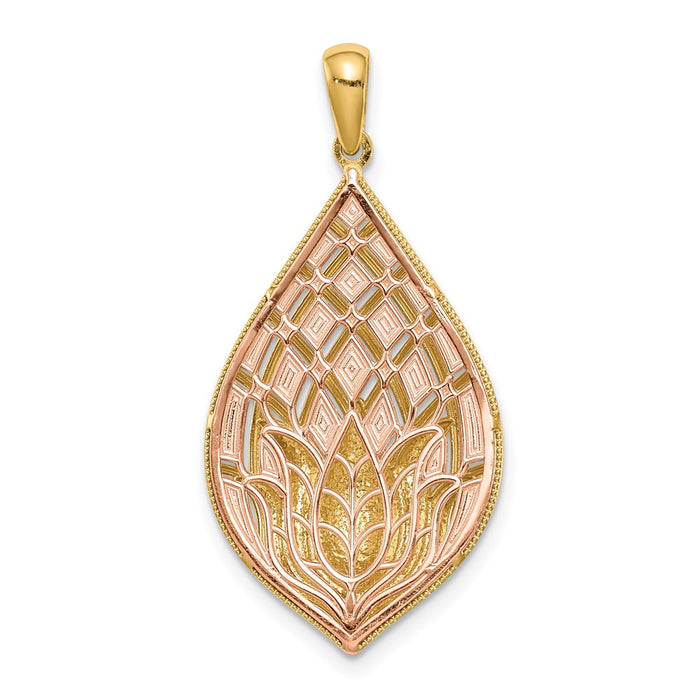 Million Charms 14K Two-Tone Lotus Flower Charm