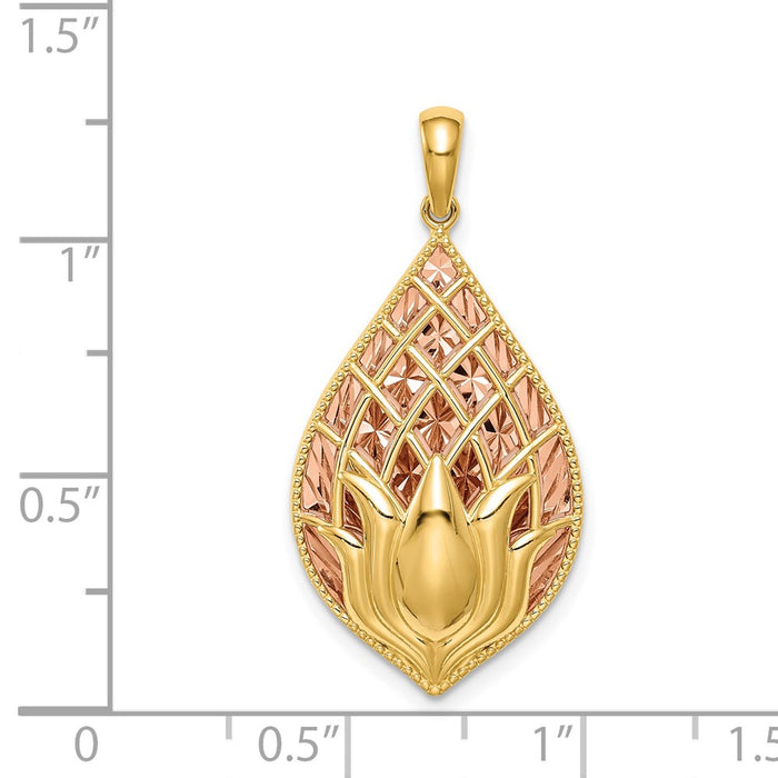 Million Charms 14K Two-Tone Lotus Flower Charm