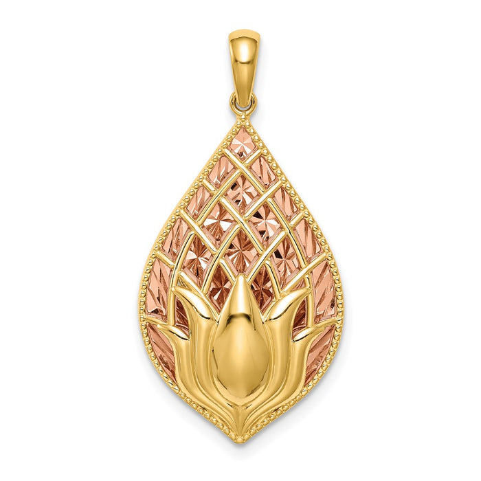 Million Charms 14K Two-Tone Lotus Flower Charm