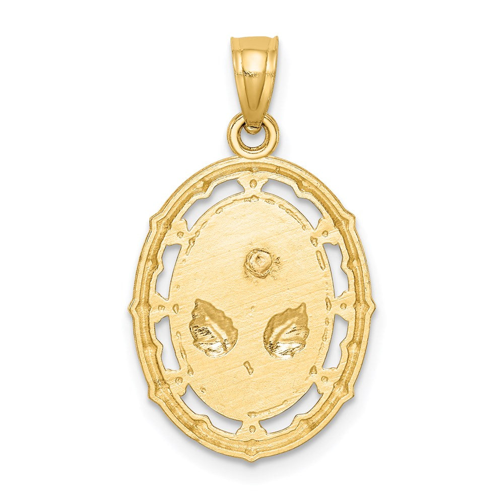 Million Charms 14K Two-Tone With White Rhodium-plated Fancy Rose Pendant