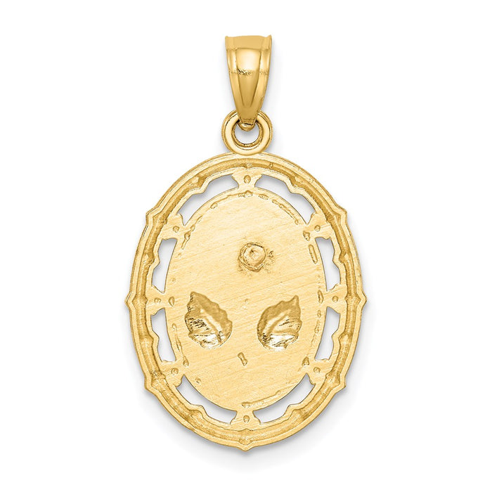 Million Charms 14K Two-Tone With White Rhodium-plated Fancy Rose Pendant