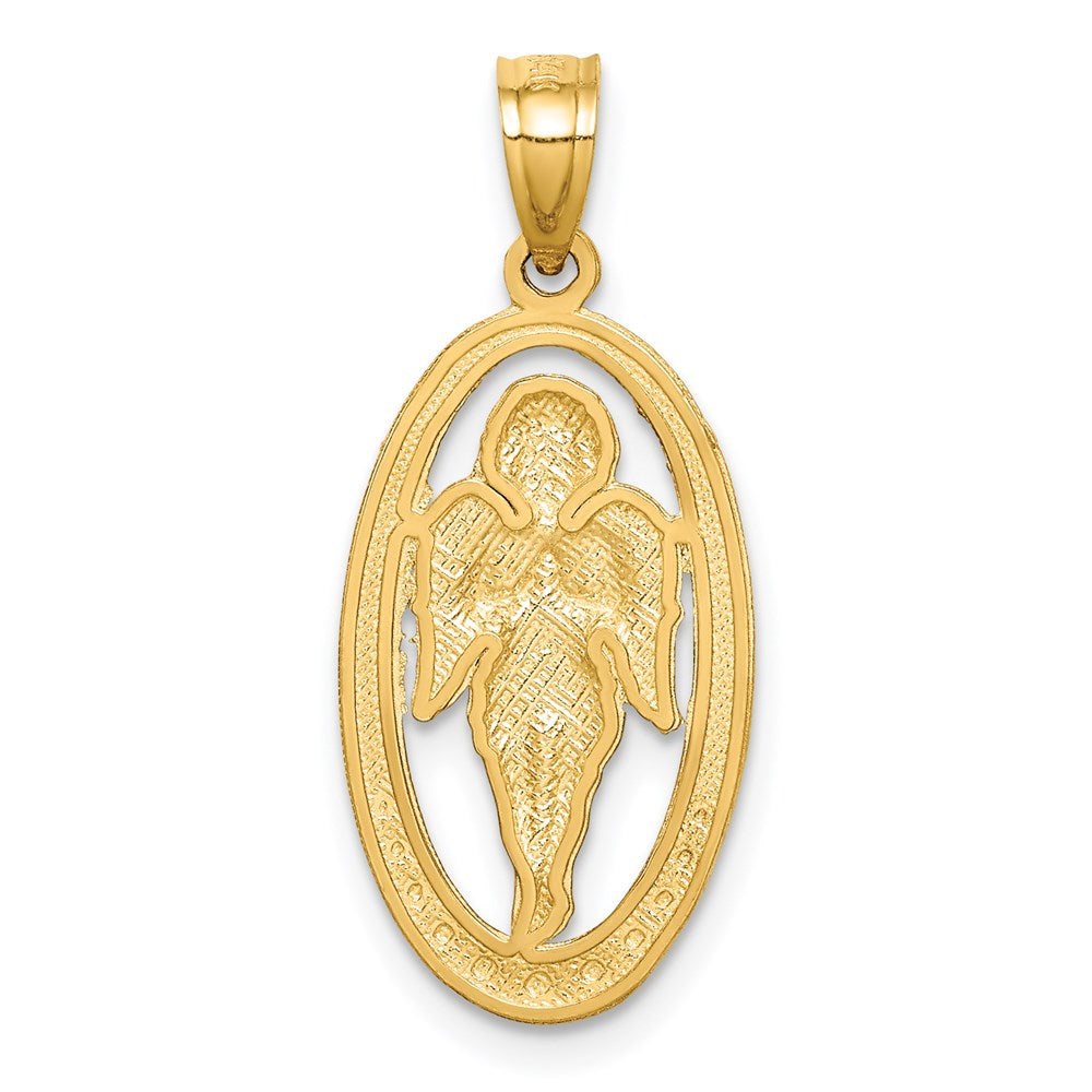 Million Charms 14K Yellow Gold Themed With Rhodium-plated Angel Pendant