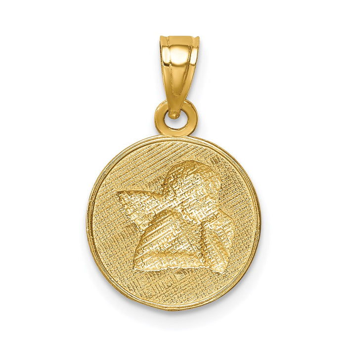 Million Charms 14K Yellow Gold Themed With Rhodium-plated Angel Pendant