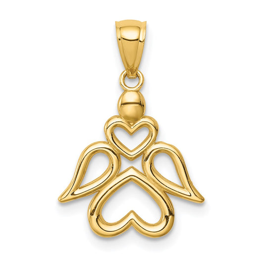 Million Charms 14K Yellow Gold Themed Angel Pendant