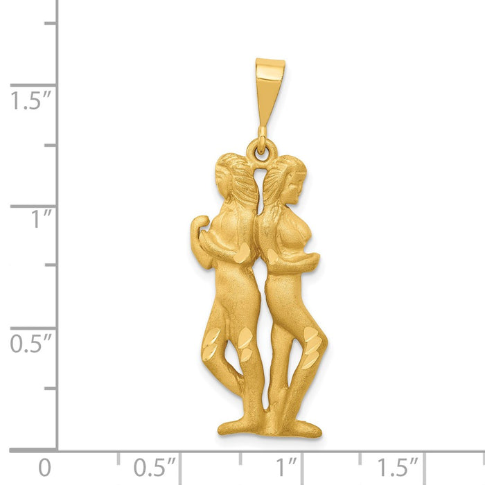 Million Charms 14K Yellow Gold Themed Gemini Zodiac Charm