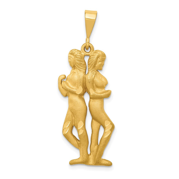 Million Charms 14K Yellow Gold Themed Gemini Zodiac Charm