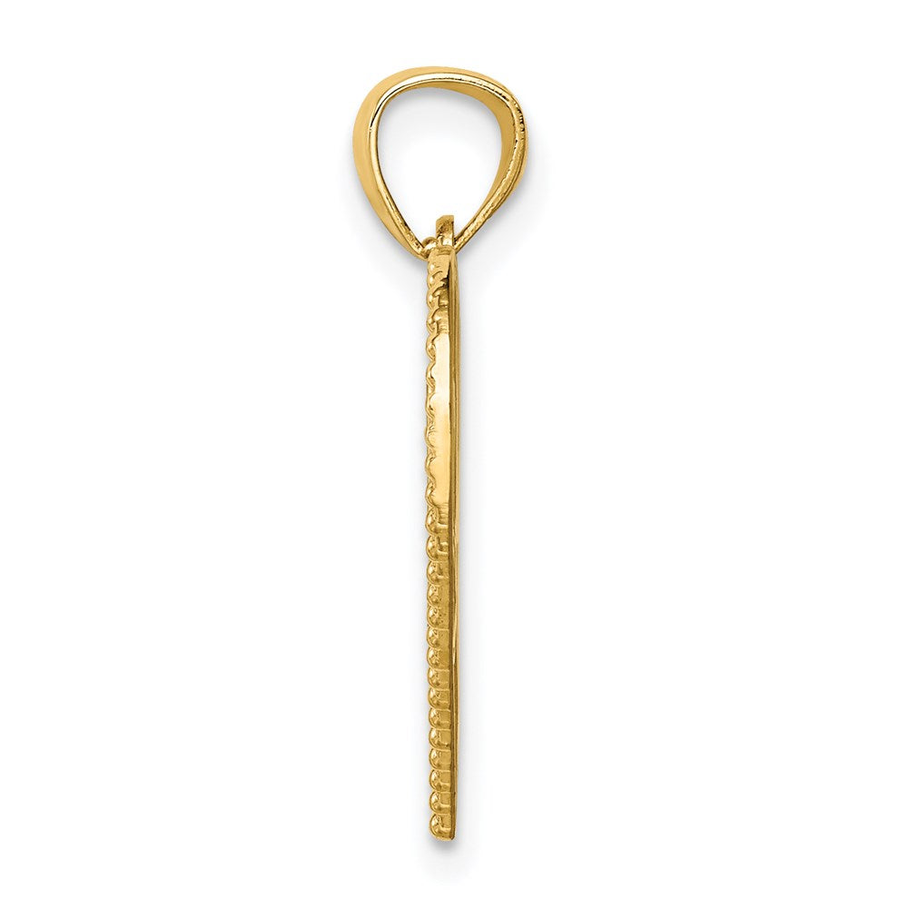 Million Charms 14K Yellow Gold Themed With Rhodium-plated Mom In Heart Pendant