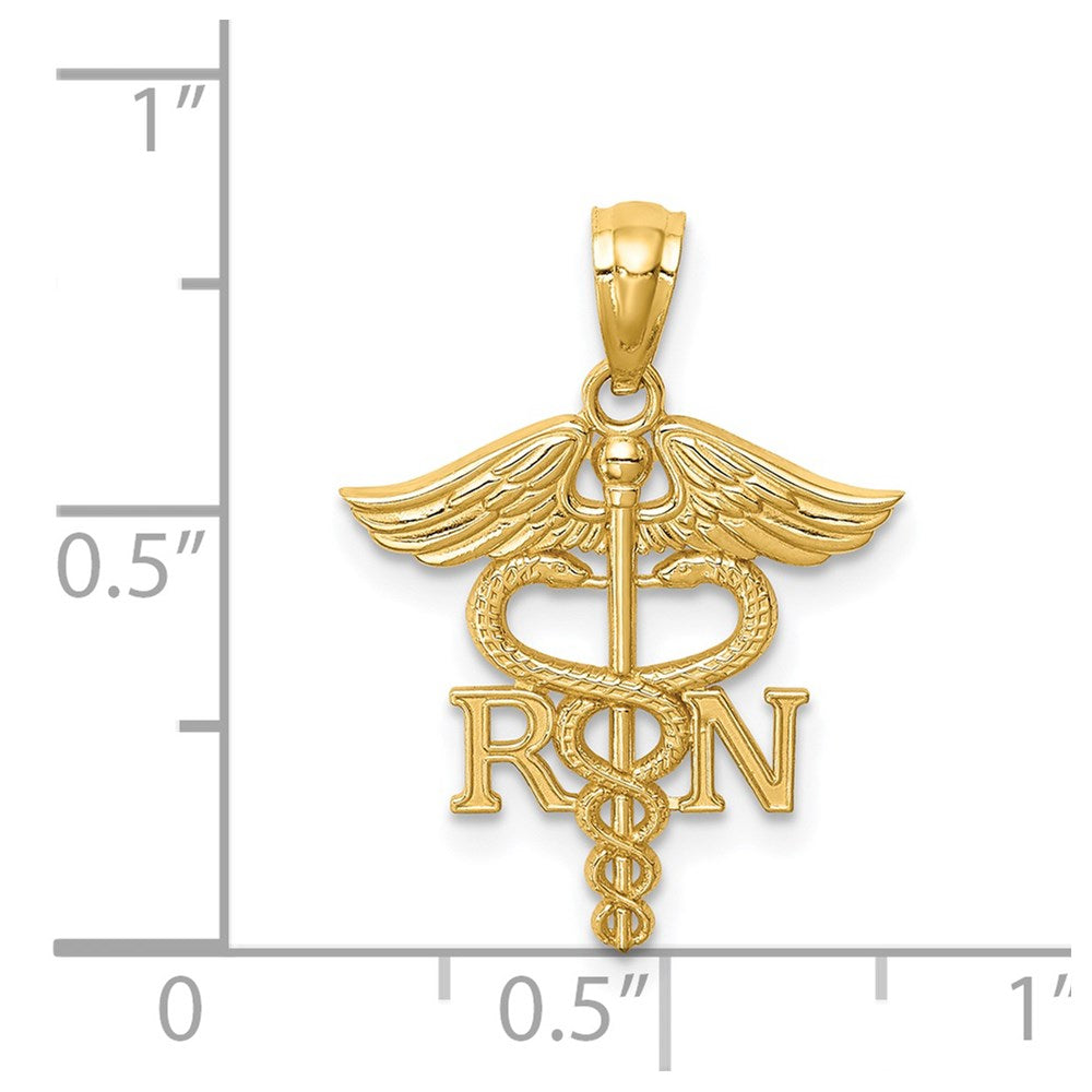 Million Charms 14K Yellow Gold Themed RN (Registered Nurse) Charm