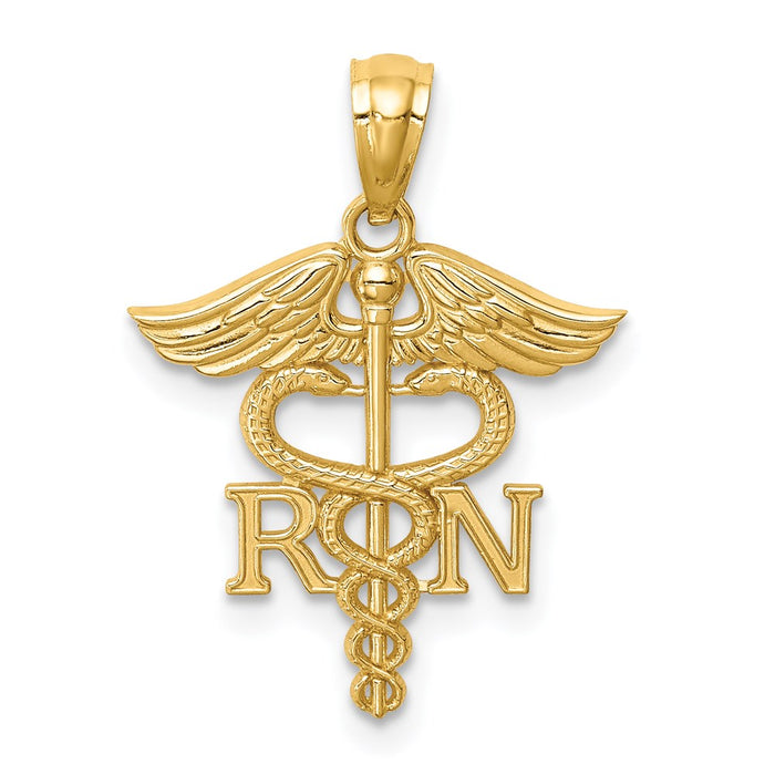 Million Charms 14K Yellow Gold Themed RN (Registered Nurse) Charm