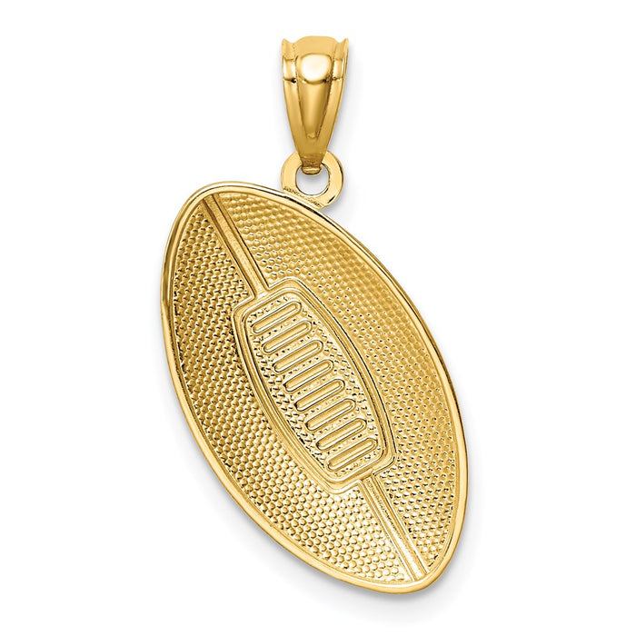 Million Charms 14K Yellow Gold Themed Sports Football Pendant