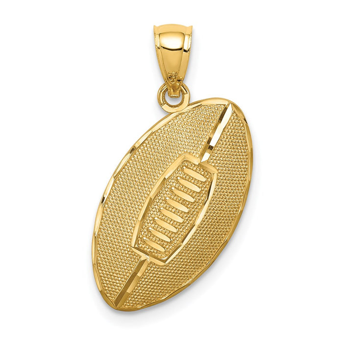 Million Charms 14K Yellow Gold Themed Sports Football Pendant