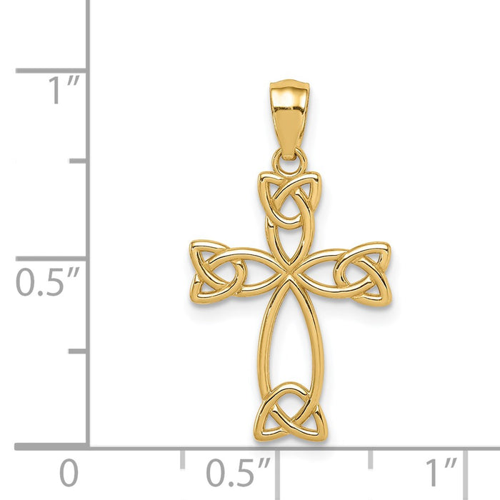 Million Charms 14K Yellow Gold Themed Celtic Cross