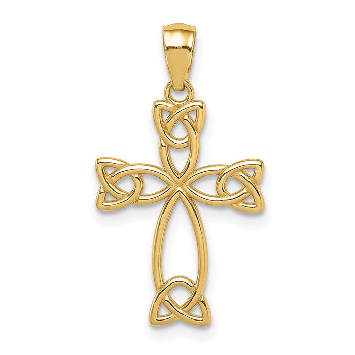 Million Charms 14K Yellow Gold Themed Celtic Cross