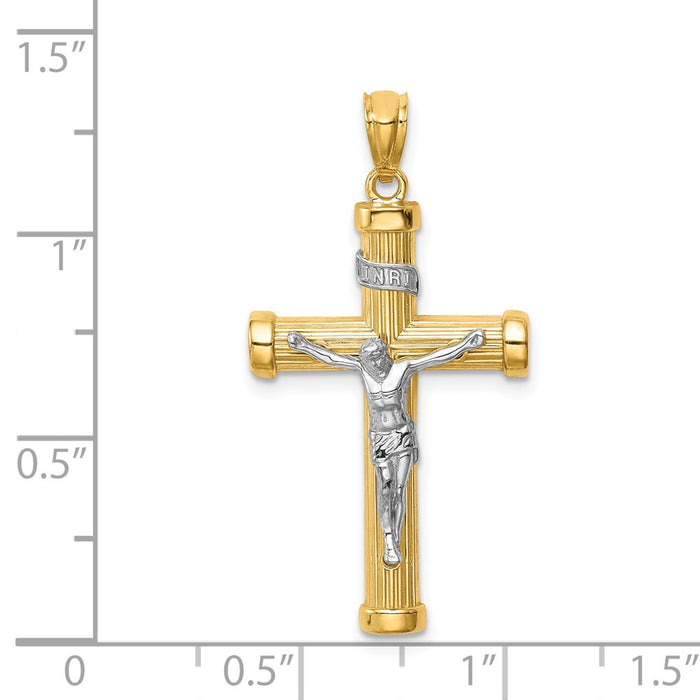 Million Charms 14K Two-Tone & Rhodium-plated Inri Crucifix