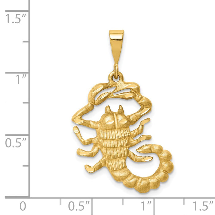 Million Charms 14K Yellow Gold Themed Scorpio Zodiac Charm