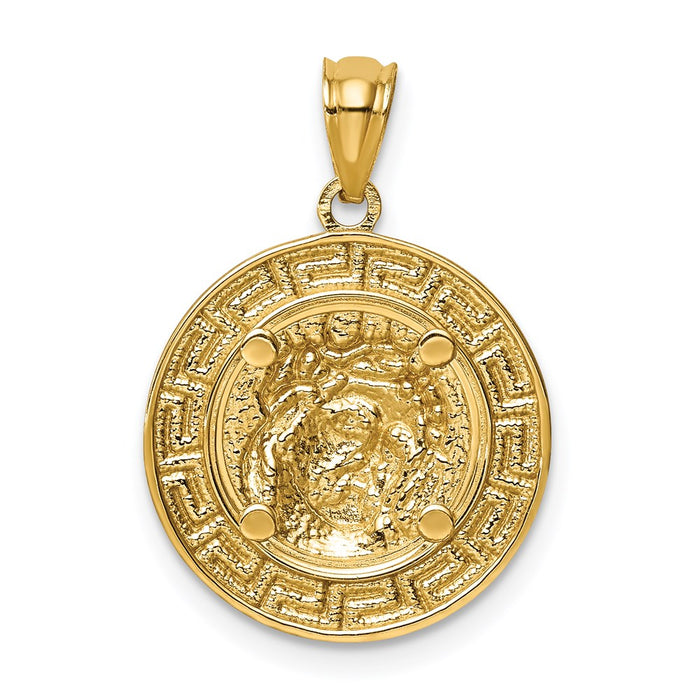 Million Charms 14K Yellow Gold Themed With Rhodium-plated Jesus Medal