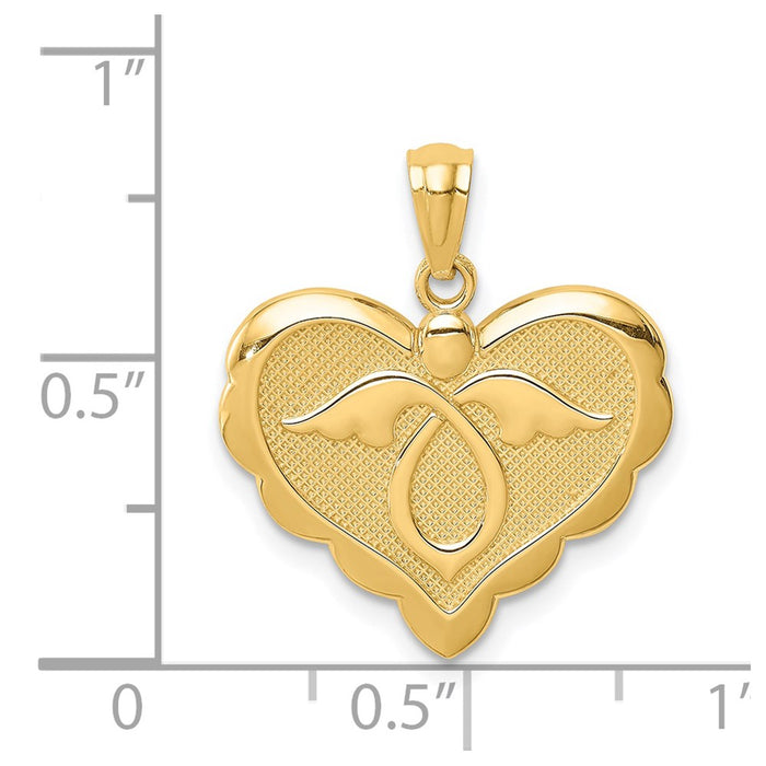 Million Charms 14K Yellow Gold Themed Yellow Gold Themed Angel In Heart Pendant