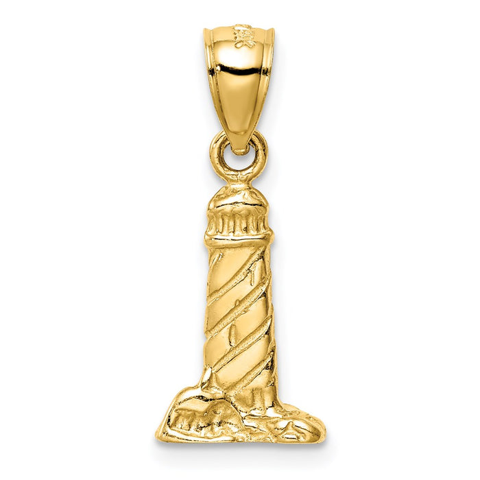 Million Charms 14K Yellow Gold Themed Lighthouse Pendant