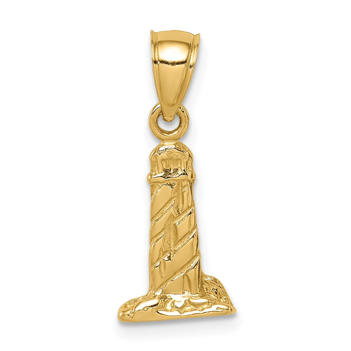 Million Charms 14K Yellow Gold Themed Lighthouse Pendant