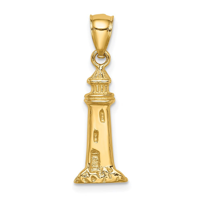 Million Charms 14K Yellow Gold Themed Lighthouse Pendant