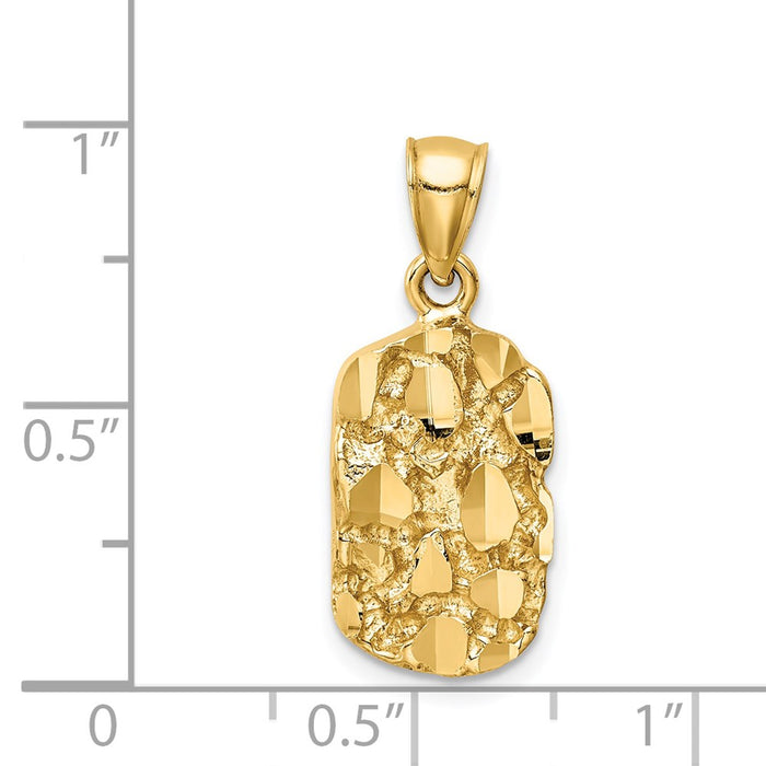 Million Charms 14K Yellow Gold Themed Nugget Pendant