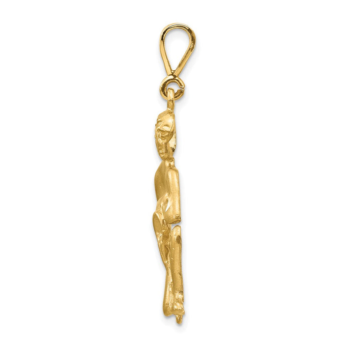 Million Charms 14K Yellow Gold Themed Satin Aquarius Zodiac Charm