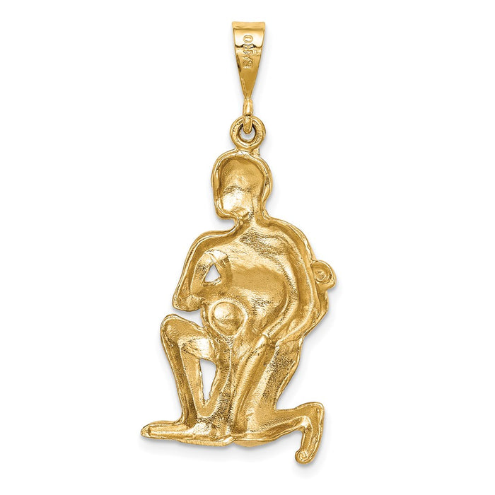 Million Charms 14K Yellow Gold Themed Satin Aquarius Zodiac Charm