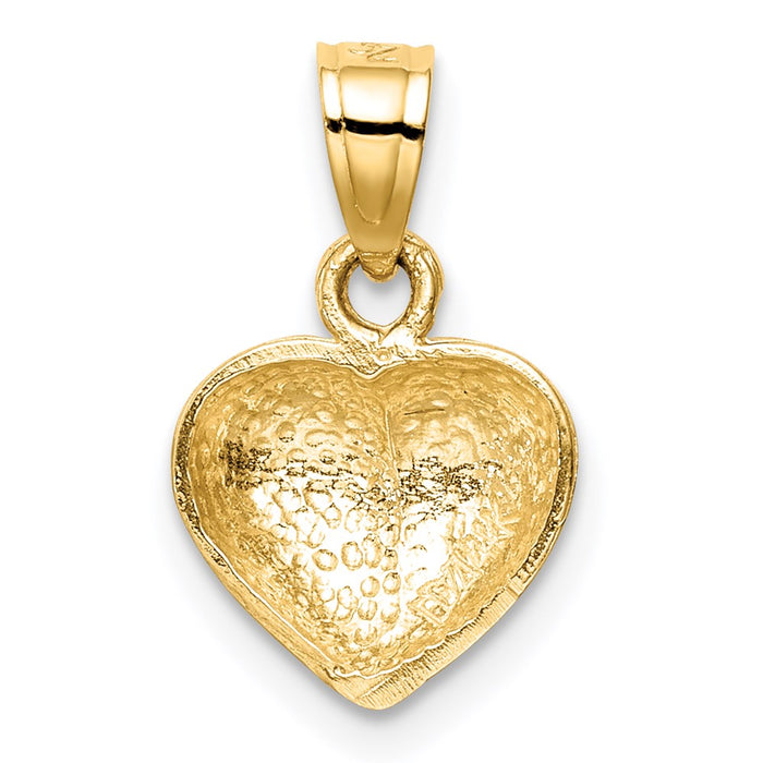 Million Charms 14K Yellow Gold Themed Polished One-Sided Heart Pendant