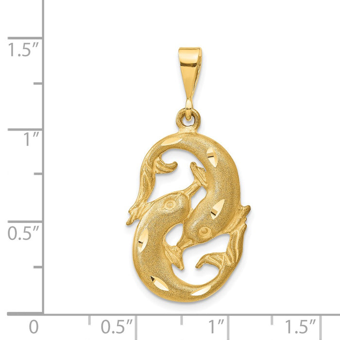 Million Charms 14K Yellow Gold Themed Pisces Zodiac Charm
