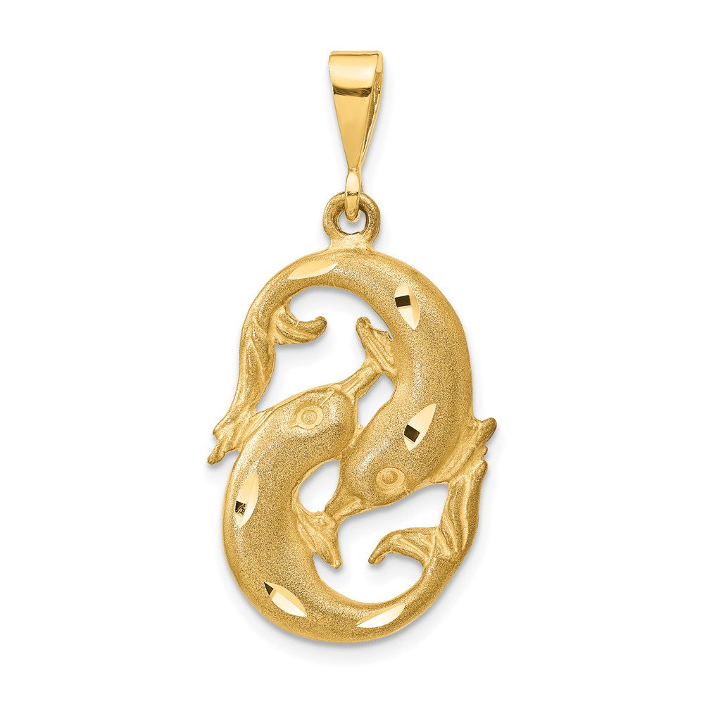 Million Charms 14K Yellow Gold Themed Pisces Zodiac Charm