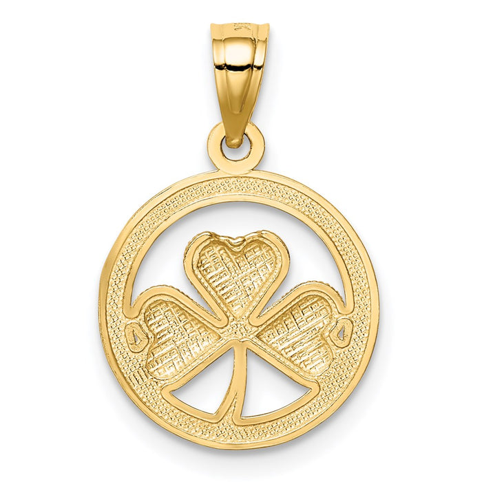 Million Charms 14K Yellow Gold Themed With Rhodium-plated Lucky Clover  Pendant