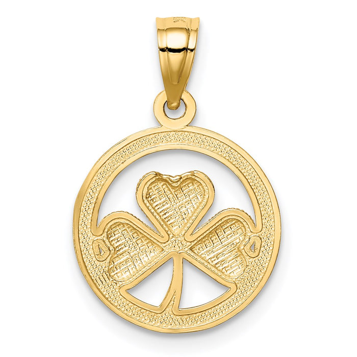 Million Charms 14K Yellow Gold Themed With Rhodium-plated Lucky Clover  Pendant
