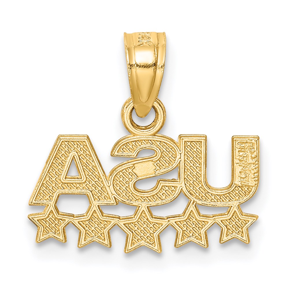 Million Charms 14K Yellow Gold Themed Usa Pendant