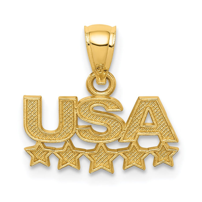 Million Charms 14K Yellow Gold Themed Usa Pendant