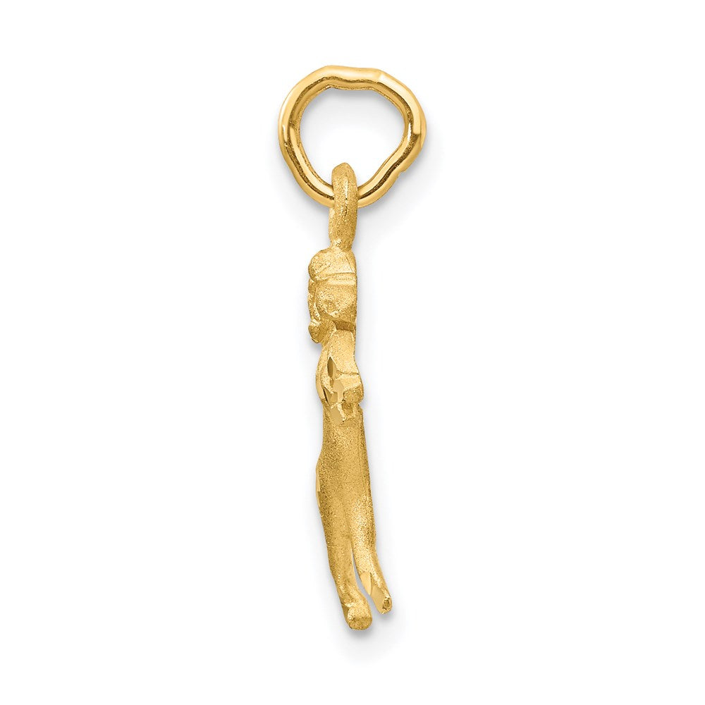 Million Charms 14K Yellow Gold Themed Satin Aries Zodiac Charm