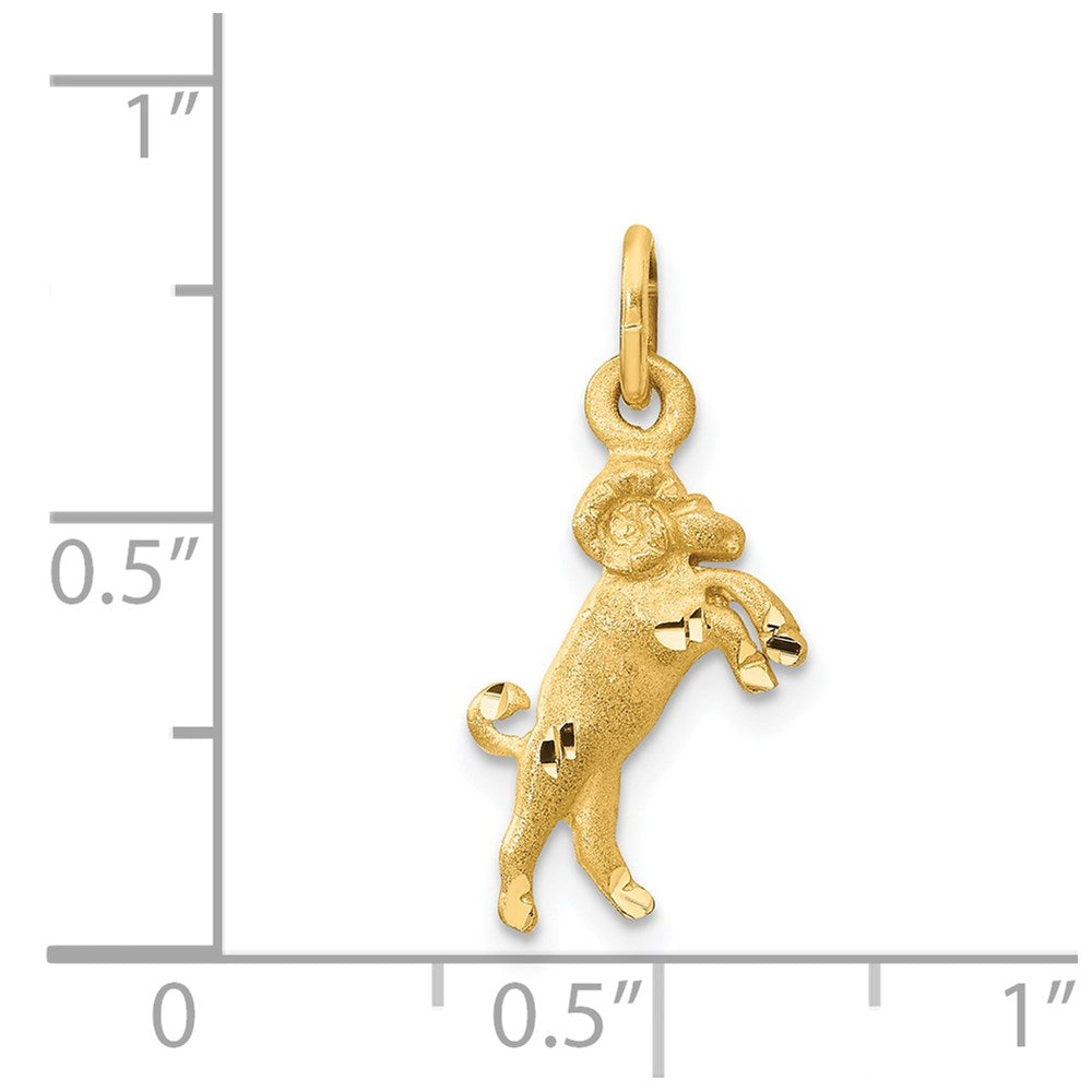 Million Charms 14K Yellow Gold Themed Satin Aries Zodiac Charm
