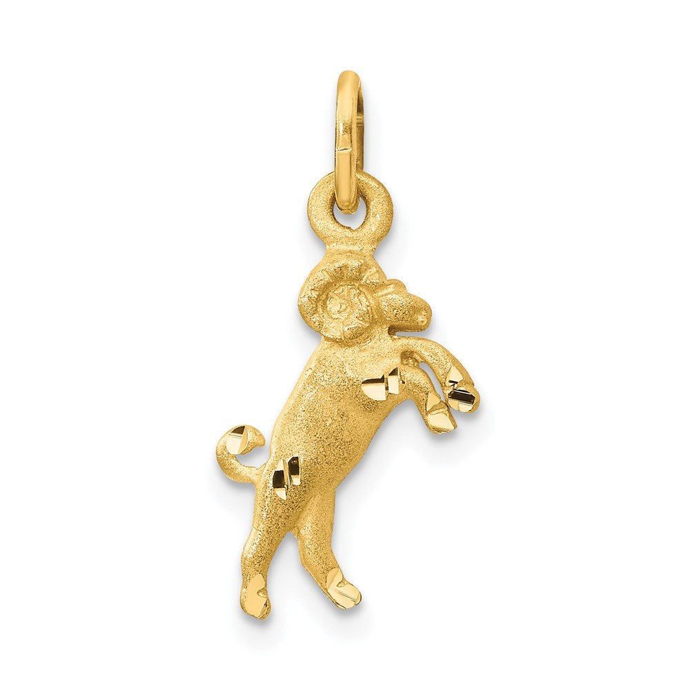 Million Charms 14K Yellow Gold Themed Satin Aries Zodiac Charm