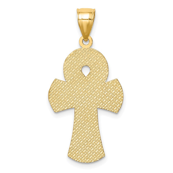 Million Charms 14K Two-Tone Ankh Relgious Cross Pendant