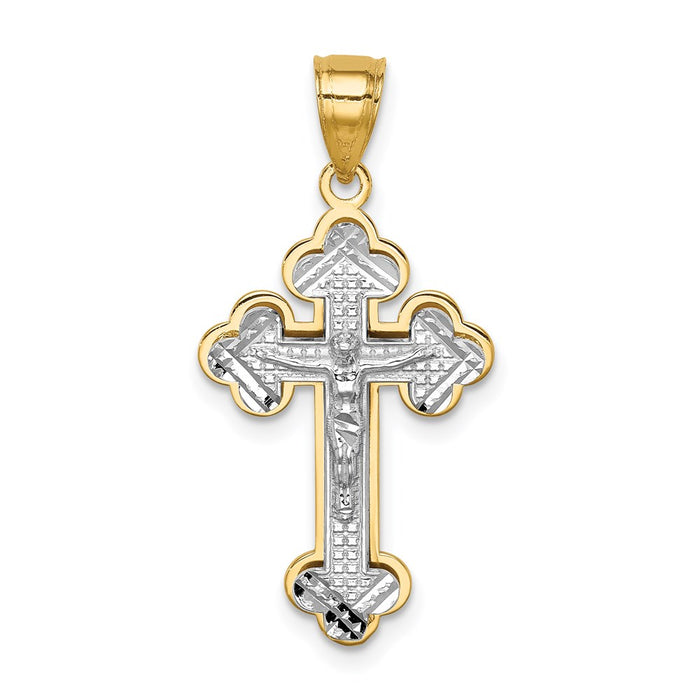 Million Charms 14K Two-Tone Relgious Crucifix Pendant