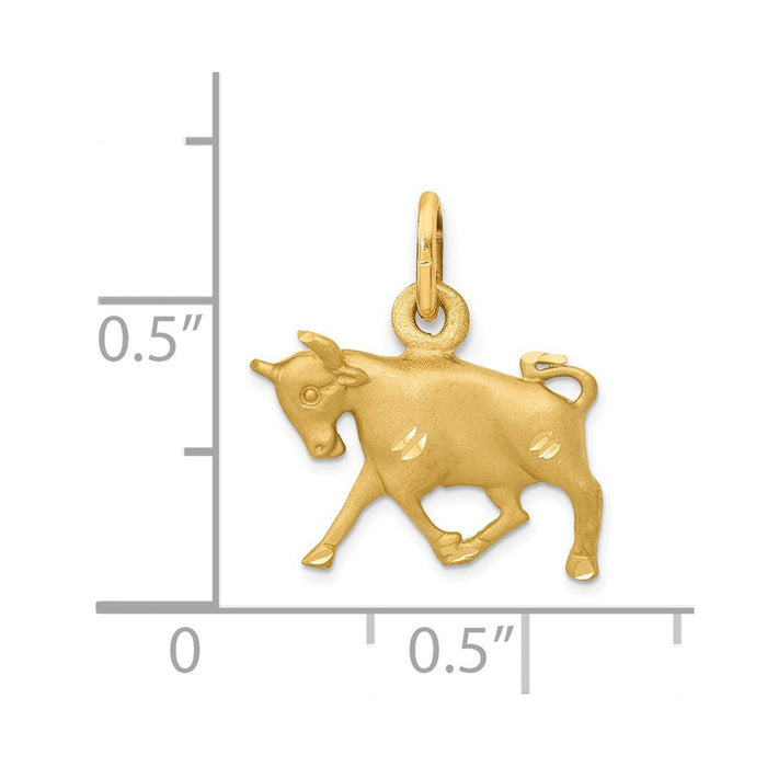 Million Charms 14K Yellow Gold Themed Taurus Zodiac Charm