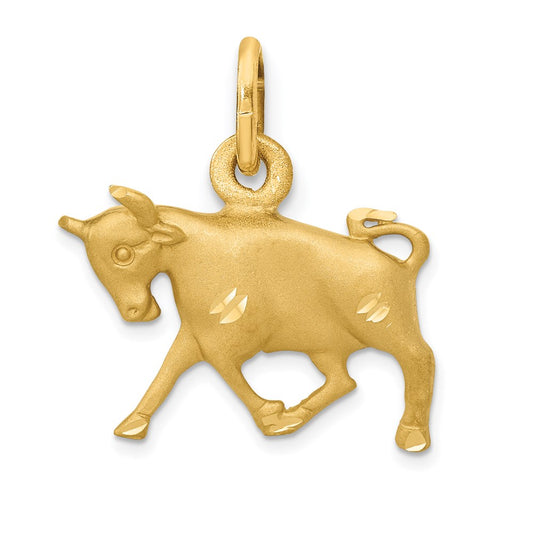 Million Charms 14K Yellow Gold Themed Taurus Zodiac Charm