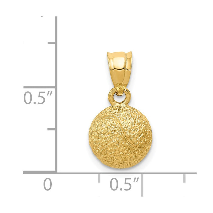 Million Charms 14K Yellow Gold Themed Sports Tennis Ball Pendant