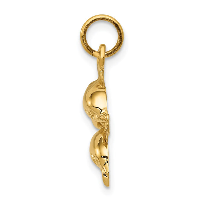 Million Charms 14K Yellow Gold Themed Dolphin Charm