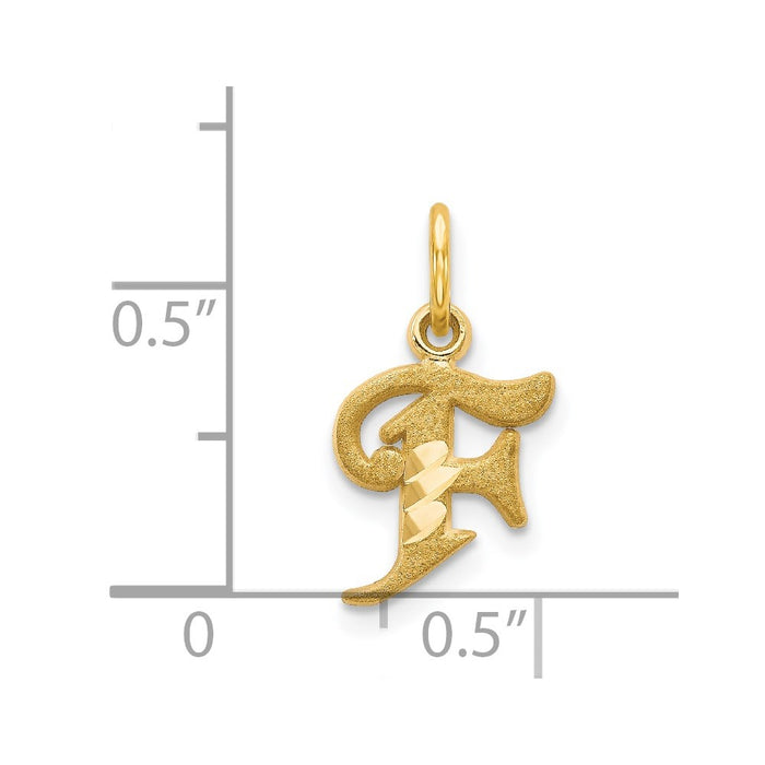 Million Charms 14K Yellow Gold Themed Alphabet Letter Initial F Charm