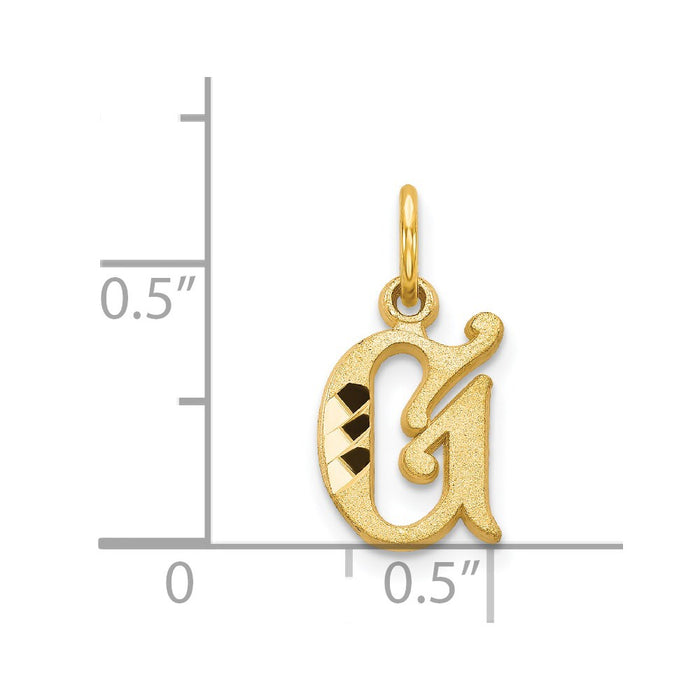 Million Charms 14K Yellow Gold Themed Alphabet Letter Initial G Charm