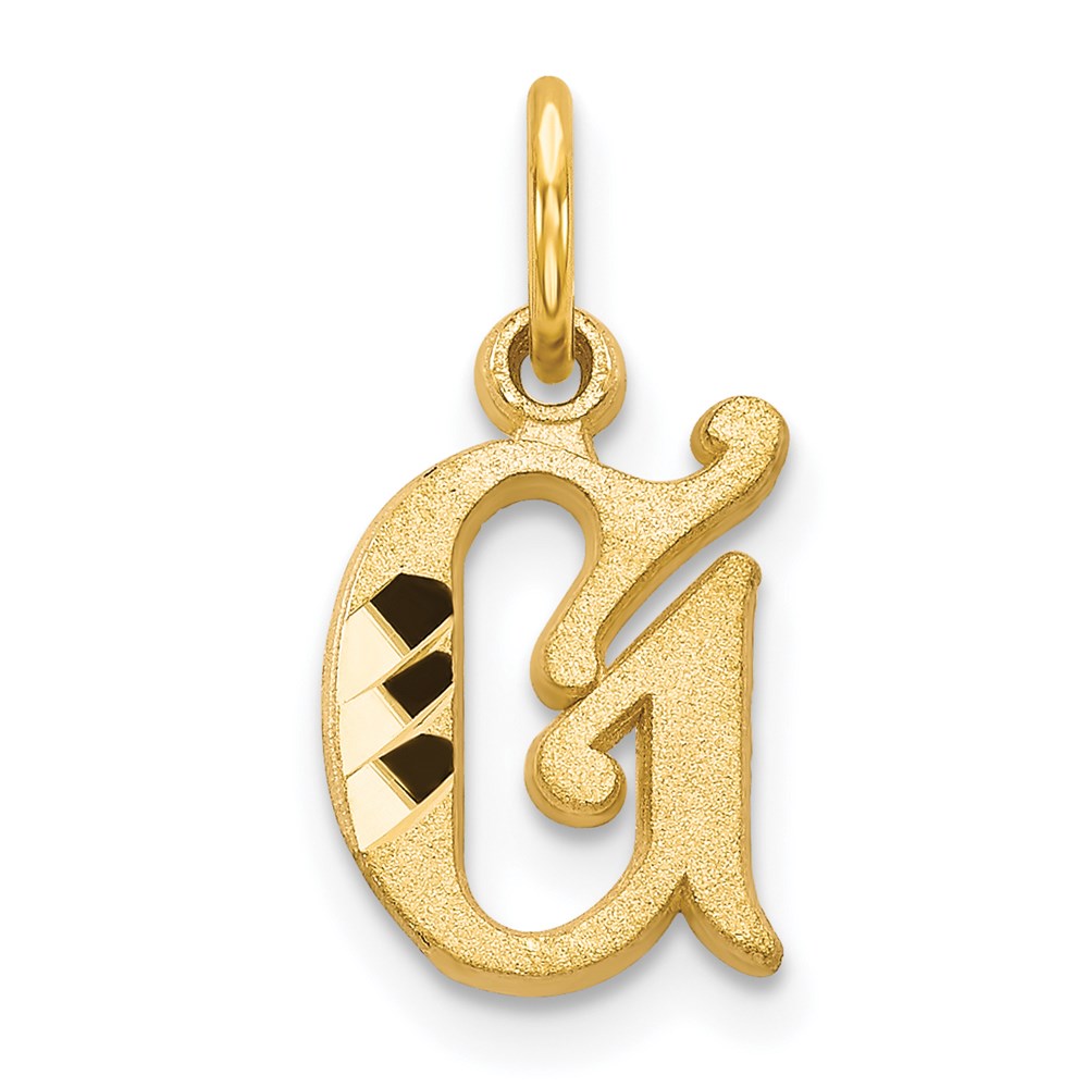 Million Charms 14K Yellow Gold Themed Alphabet Letter Initial G Charm