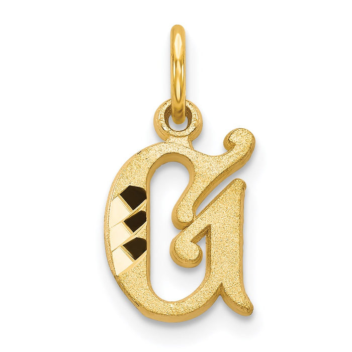 Million Charms 14K Yellow Gold Themed Alphabet Letter Initial G Charm