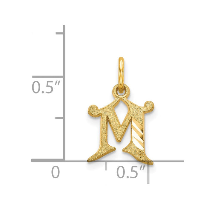 Million Charms 14K Yellow Gold Themed Alphabet Letter Initial M Charm