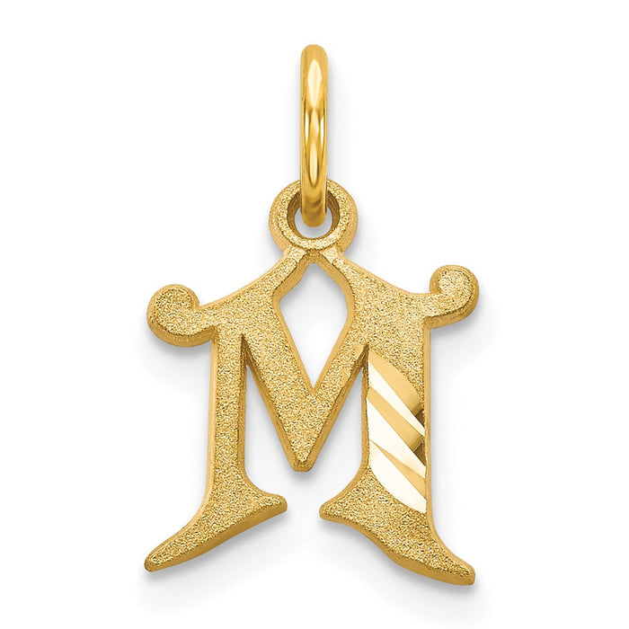 Million Charms 14K Yellow Gold Themed Alphabet Letter Initial M Charm