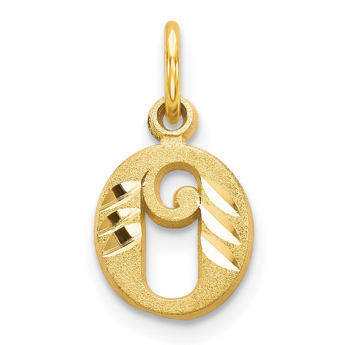 Million Charms 14K Yellow Gold Themed Alphabet Letter Initial O Charm